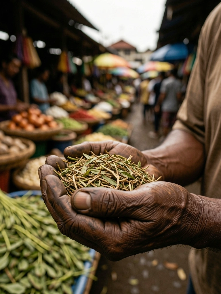 Botanical sourcing at local market